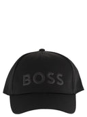Boss Green Cap med gummiert logo i teknisk twill
