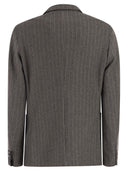 Boss - Blazer coupe slim en flanelle stretch rayée