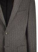 Boss - Blazer coupe slim en flanelle stretch rayée