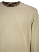 Boss Cotton Crew Neck Sweater With Embroidered Logo