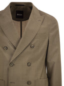 Blazer Doppiopetto Boss In Lana Vergine