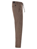 Boss Linen Blend Chino Trousers With Drawstring In Modern Regular Fit