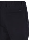 Boss Linen Blend Chino Trousers With Drawstring In Modern Regular Fit