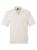 Boss Textured Cotton Polo Shirt With Open Collar