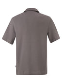 Boss Textured Cotton Polo Shirt With Open Collar