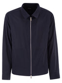 Boss Wool Blend Lightweight Jacket With Zip And Micro Textured Finish