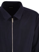 Boss Wool Blend Lightweight Jacket With Zip And Micro Textured Finish