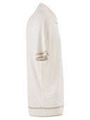 Boss Linen And Viscose Polo Shirt With Zip And Contrast Trims