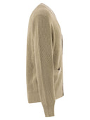 Boss Ribbed Cotton Cardigan With Contrast Buttons