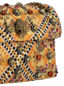 Kurt Geiger Kensington Fabric Bag With Geometric Print And Crystal Embellishments