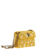 Kurt Geiger Kensington Woven Bag With Jewel Floral Embellishments