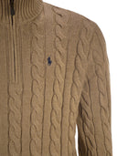Polo Ralph Lauren Cotton Cable Knit Jumper With Zip Fastening