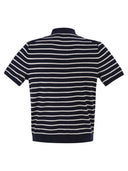 Polo Ralph Lauren Cotton And Linen Striped Knitted Polo Shirt