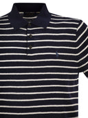 Polo Ralph Lauren Cotton And Linen Striped Knitted Polo Shirt