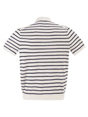 Polo Ralph Lauren Cotton And Linen Striped Knitted Polo Shirt