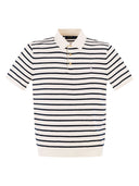 Polo Ralph Lauren Cotton And Linen Striped Knitted Polo Shirt