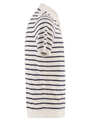 Polo Ralph Lauren Cotton And Linen Striped Knitted Polo Shirt