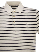 Polo Ralph Lauren Cotton And Linen Striped Knitted Polo Shirt