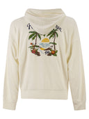 Felpa con cappuccio Polo Ralph Lauren in misto cotone con zip e ricamo tropicale