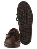 Paraboot Leather Boat Shoes With Laces