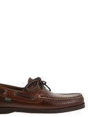 Paraboot Leather Boat Shoes With Laces
