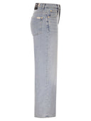 7 For All Mankind Stovepipe Straight Ankle Jeans In Light Wash Denim