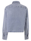 7 For All Mankind Lightweight Cotton And Linen Denim Shirt With Pocket