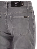 7 For All Mankind Calie Straight Ankle Stretch Denim Jeans With Metallic Fibre