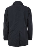 Stone Island Short Trench Coat With Anti Drip Treatment