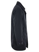 Stone Island Short Trench Coat With Anti Drip Treatment