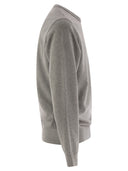 Stone Island Crew Neck Sweatshirt In Frosted Cotton