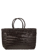 Bolso de cuero tejido de salto triple de dragón