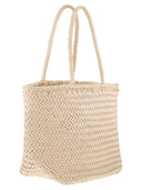 Dragon Grace Basket Small Woven Leather Bag