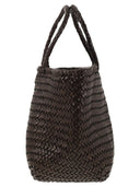 Dragon Grace Basket Small Woven Leather Bag
