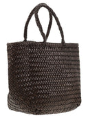 Dragon Grace Basket Small Woven Leather Bag