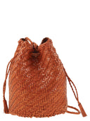 Dragon Pompom Woven Leather Bag