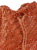 Dragon Pompom Woven Leather Bag