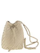 Dragon Pompom Woven Leather Bag