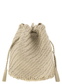 Dragon Pompom Woven Leather Bag