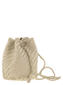 Dragon Pompom Woven Leather Bag