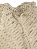 Dragon Pompom Woven Leather Bag