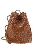 Dragon Pompom Woven Leather Bag