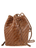 Dragon Pompom Woven Leather Bag