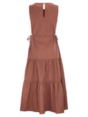 Peserico Sleeveless Midi Dress In Stretch Cotton