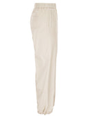 Peserico Loose Fitting Stretch Cotton Trousers With Elasticated Waistband