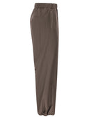 Peserico Loose Fitting Stretch Cotton Trousers With Elasticated Waistband