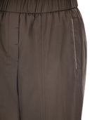 Peserico Loose Fitting Stretch Cotton Trousers With Elasticated Waistband