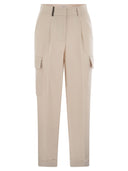 Pantalones de mezcla de lana de peseros con bolsillos de carga