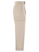 Pantalones de mezcla de lana de peseros con bolsillos de carga