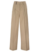Pantalon ajusté Peserico en coton stretch avec plis
